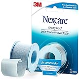 Nexcare Strong Hold Pain-Free Removal Tape, Silicone Adhesive, Secures Dressing and Lifts Away Cleanly - 1 In x 4 Yds, 1 Roll