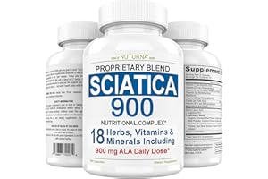 NUTURNA Sciatic Nerve Support Formula with 900 mg Alpha Lipoic Acid - 18 in 1 Sciatica Nerve Supplement for Lower Back, Hip, Lumbar, Leg, Foot Turmeric Curcumin - 180 Pills Made in The USA