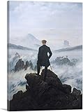 ARTCANVASThe Wanderer Above the Sea of Fog 1818 Canvas Art Print Stretched Framed Painting Picture Poster Giclee Wall Decor by Caspar David Friedrich - 40" x 26" (1.50" Deep)