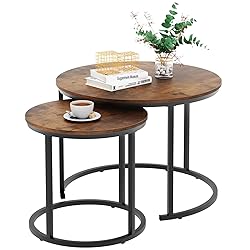 aboxoo Coffee Table Nesting Round Table Set of 2