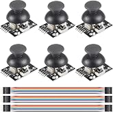 DKARDU 6pc Dual-axis XY Joystick Module PS2 Control Lever Sensor KY-023 Breakout Module with Dupont Cable for Arduino