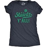 Womens Slainte Yall T Shirt Funny St Paddys Day Parade Good Health Toast Tee for Ladies