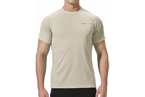 Pausel Men's Rash Guard Swim Shirts Short Sleeve UV Sun Protection Quick Dry UPF 50+ SPF Fishing Beach Water Shirt