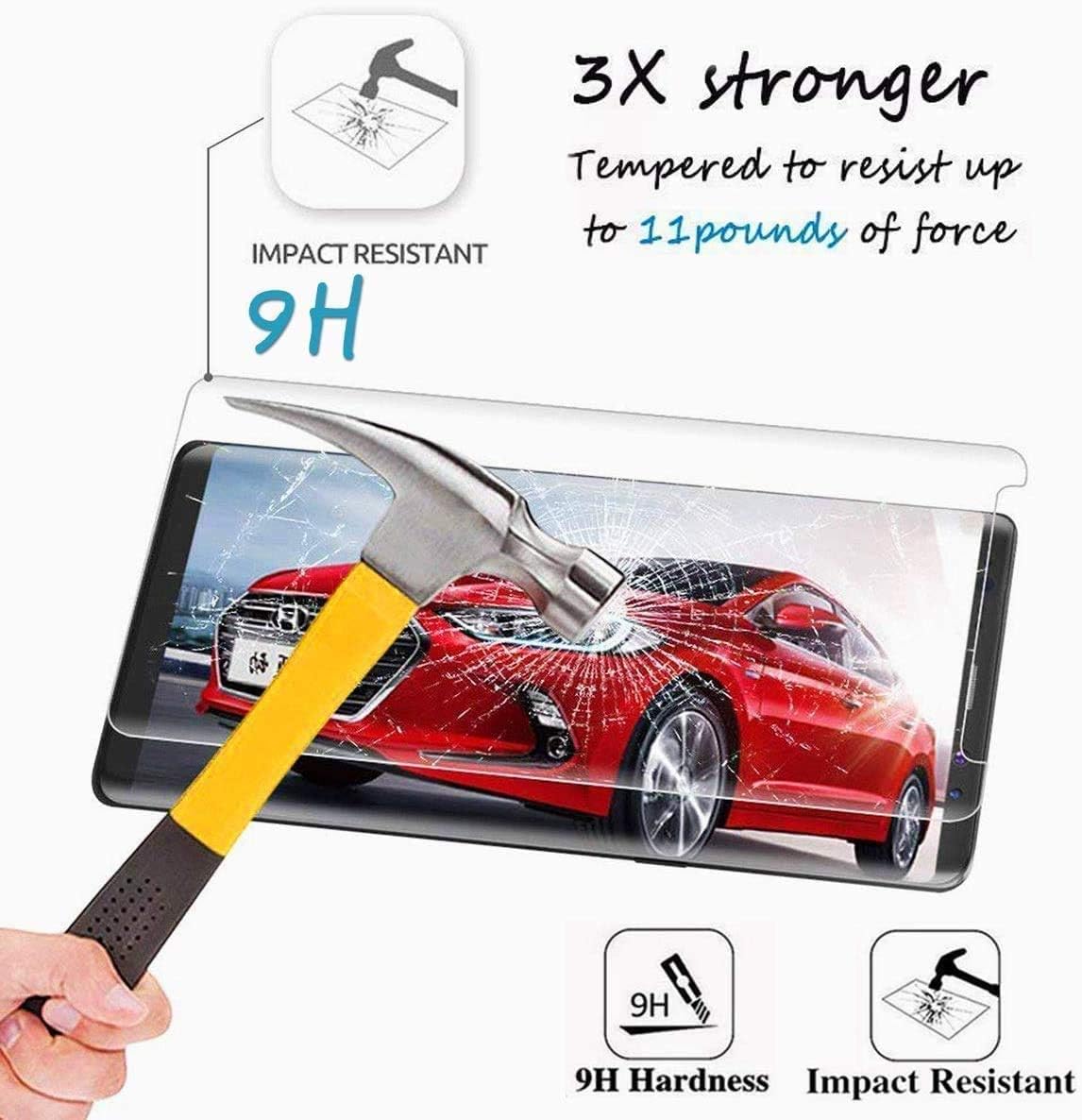 Galaxy S8 Plus Screen Protector [2-Pack], Tempered Glass Screen Protector [Full Coverage][Case-Friendly][No Bubbles][Easy to Install] Screen Protector Compatible with Samsung Galaxy S8 Plus
