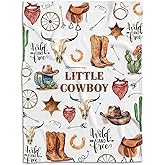 Western Blanket, Western Decor for Nursery Room, Baby Blankets for Boys Girls, Cowboy Baby Blankets, Western Baby Stuff, Soft Warm Lightweight Nursery Bed Blanket for Newborn Toddlers (02, 30x40 in)