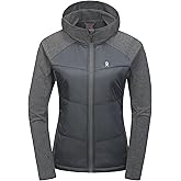 Little Donkey Andy Women's Winter Running Jacket with Hood Warm Lightweight Hybrid Jackets Puffer Zip Pockets Hiking Golf