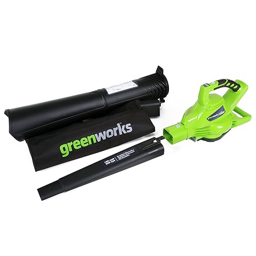 Greenworks 24312 Best Lithiumion Cordless Leaf Vacuum Mulcher Blower