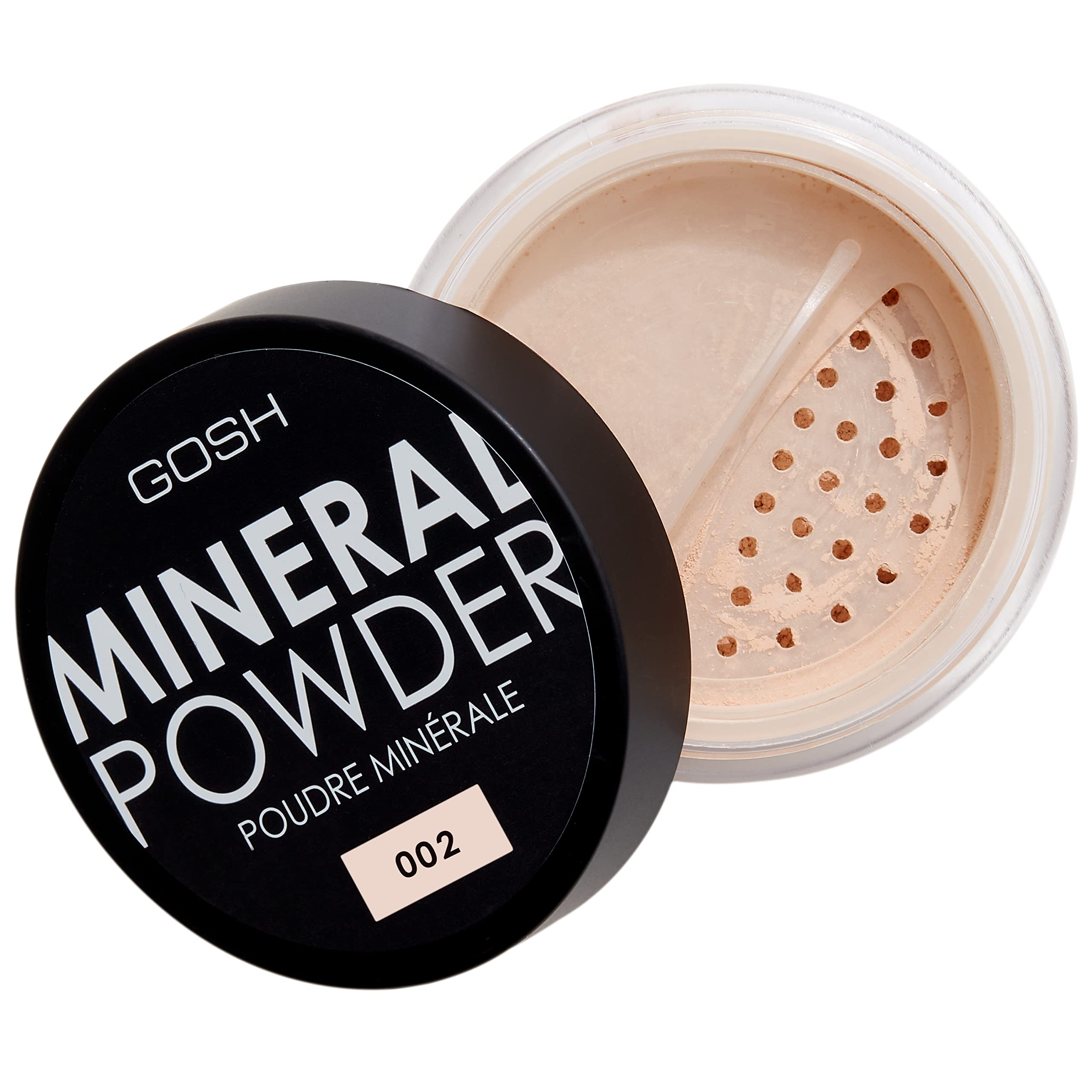 GOSH Mineral Powder, Vegan, Loose Fixation Powder with Minerals for All Skin Types, Matte & Long-Lasting for a Flawless Complexion, No Mask Effect, Medium to High Coverage, 002 Ivory