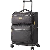 Lucas Ultra Lightweight Carry On - Softside 22.8-inch Expandable Luggage - Small Rolling Bag Fits Most Airline Compartments - Durable 8-Spinner Wheels Suitcase (Black)