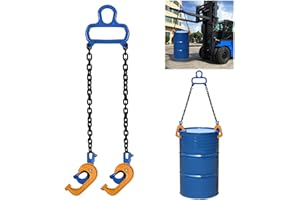 lukar Upgraded Chain Drum Lifter 55 Gallon Drum Lifter Clamp Drum Lifting Chain Barrel Lifting Clamp Forklift for Crane Hoist, 2204lbs Capacity/1 Ton