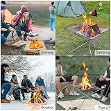VonLux Portable Fire Pit 42cm Folding Stainless Steel Outdoor Bonfire Set view 6