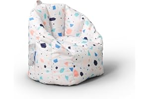 Big Joe Milano Child-Sized Bean Bag Chair for Kids Bedroom and Reading Nook, Dolce Terazzo Lenox, Durable Easy-Clean Woven Polyester, Refillable