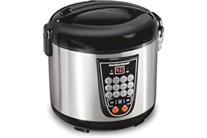 Hamilton Beach Digital Programmable Rice and Slow Cooker & Food Steamer, 20 Cups Cooked (10 Cups Uncooked), 14 Pre-Programmed