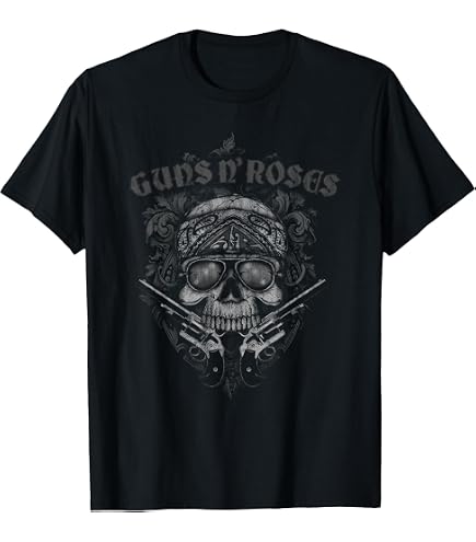 Amazon.com: Guns N' Roses Official Top Hat Skull T-Shirt