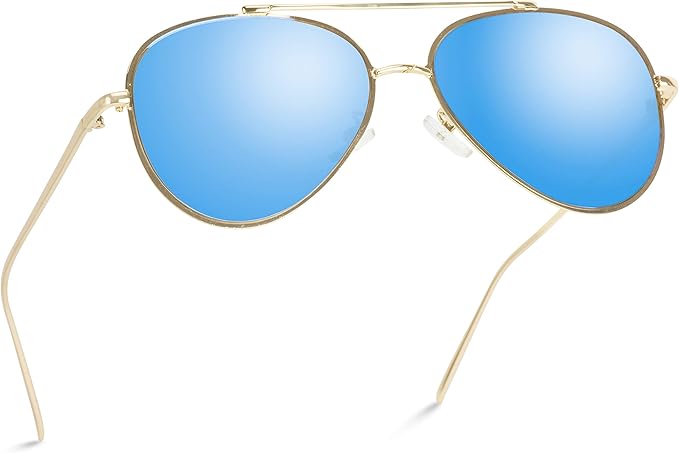 turquoise mirrored aviator sunglasses