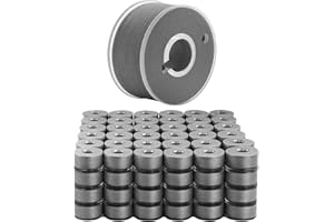 Mandala Crafts 144 Medium Gray SA156 Prewound Bobbins for Singer Sewing Machine -15J SA156 Prefilled Bobbin Thread for Brother Sewing Machine and Embroidery