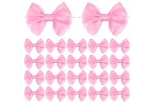 ADODOTOE 20 Pcs Twist Tie Bows for Treat Bags, Premade Bows Satin Ribbon Bows for Gift Wrapping Tying Up Packages Present Bags Bakery Candy Bags Ribbon Bow Gift Wrap Bows (Pink)