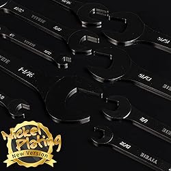 YIYEIE 9Pc. Super Thin Wrench Set, SAE 1/4" to