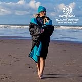 Dryrobe Advance Waterproof Changing Robe Long Sleeve Kids 10-13 Black Blue view 3