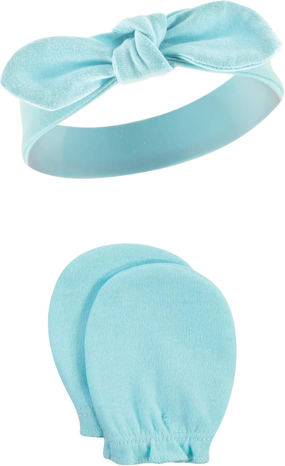 Hudson Baby Unisex Baby Cotton Headband and Scratch Mitten Set, Peacock, 0-6 Months: Clothing