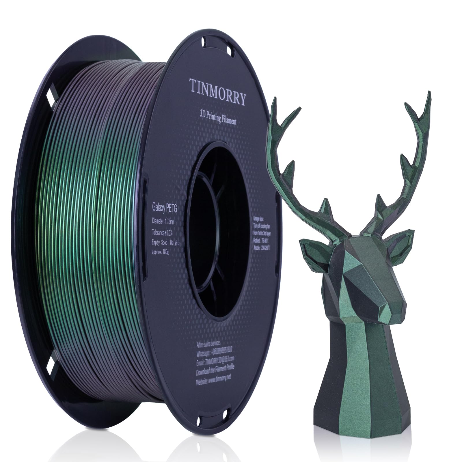 TINMORRY Galaxy PETG Filament 1.75, Rapid PETG 3D