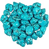 Rockcloud 1/2 Ib Green Howlite Turquoise Irregular Tumbled Polished Stones for Wicca, Reiki and Energy Healing Crystal Home D