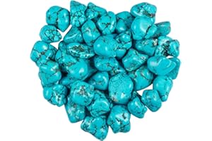 rockcloud 1/2 Ib Green Howlite Turquoise Irregular Tumbled Polished Stones for Wicca, Reiki and Energy Healing Crystal Home Decoration