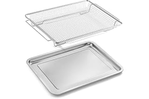 ANNIPARTS W11548747 Air Fry Basket Stove Replacement Parts for Whirlpool Maytag Kitchenaid Jennair Range Oven Air Fryer Rack Fry Tray 304 Stainless Steel 18.5’’ x 12.8’’ Oven Rack Air Fryer Basket 1 Pcs