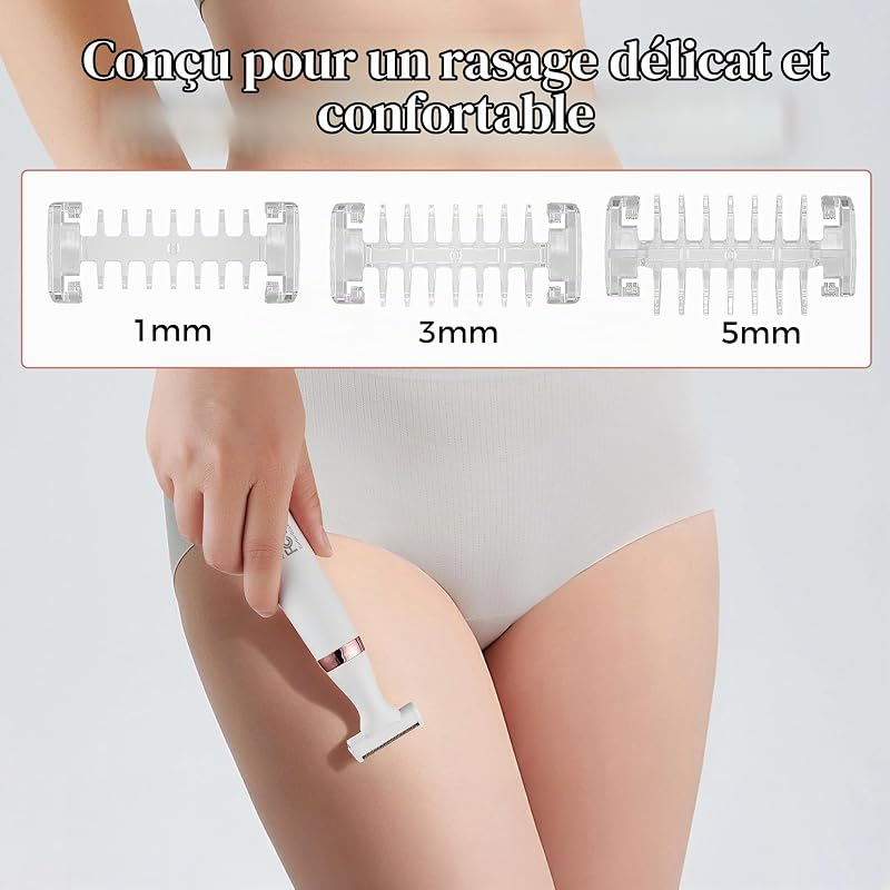 Rasoir électrique 5-en-1 pour femme, kit d'épilation rechargeable, pour le corps, le maillot, le visage, le nez et les sourcils, rasoir sans fil pour femme, QR-8005