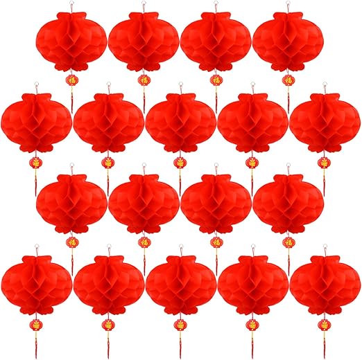 Tupa 20 Pieces Red Chinese Lanterns Decorations Lantern Festival