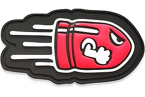 Jestik PVC Patch, Glow in The Dark Funny Patches, Military Tactical Morale Patch with Hook and Loop Fastener, Patches for Backpacks, Military Uniforms, Jeans, Jackets, Vests & More - Flying Bullet Red
