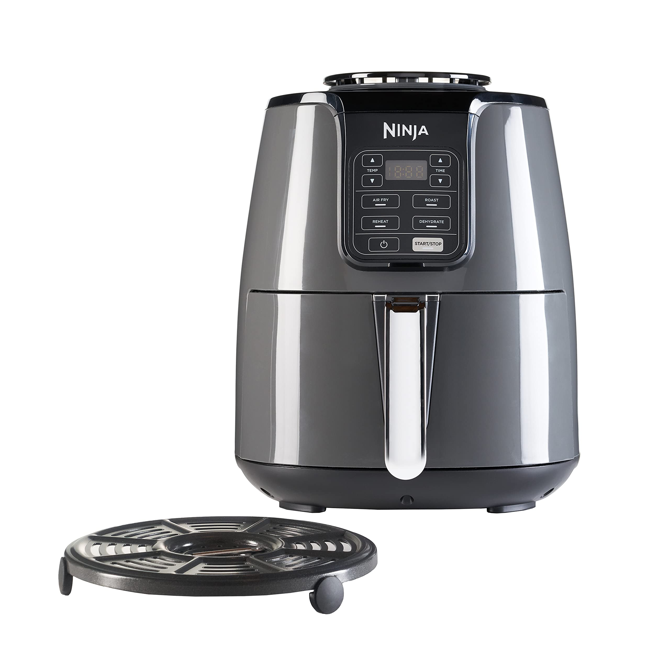 Ninja Air Fryer, 3.8L, 4-in-1, Uses No Oil, Air Fry, Roast, Reheat, Dehydrate, Non-Stick, Dishwasher Safe Basket, Cooks 2-4 Portions, Digital, Grey & Black, AF100UK โ image 1