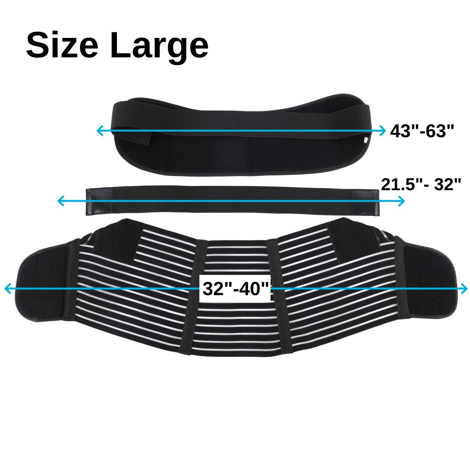Houseables Maternity Belly Band and Abdominal Binder, Breathable Pregnancy Support Belt, Size Large, Black, Elastic Waist Support, Prenatal Back Brace, Pain Relief Wrap: Industrial & Scientific