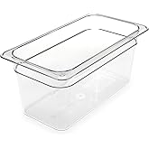 Carlisle FoodService Products Storplus Food Storage Container Food Pan, Chafing Pan with Spoonable Corners for Catering, Buffets, Restaurants, Polycarbonate (Pc), 1/3 Size 6 Inches Deep, Clear