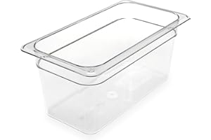 Carlisle FoodService Products Storplus Food Storage Container Food Pan, Chafing Pan with Spoonable Corners for Catering, Buffets, Restaurants, Polycarbonate (Pc), 1/3 Size 6 Inches Deep, Clear
