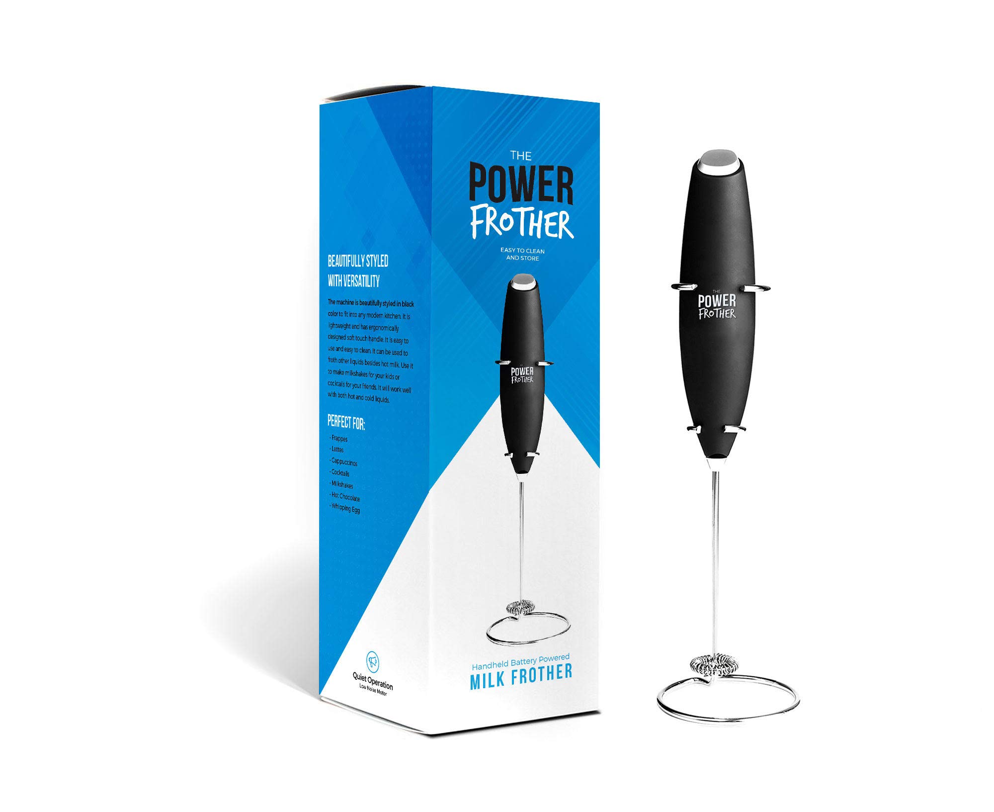 Power Frother Ultra Durable Handheld Milk Frother Electric, Battery