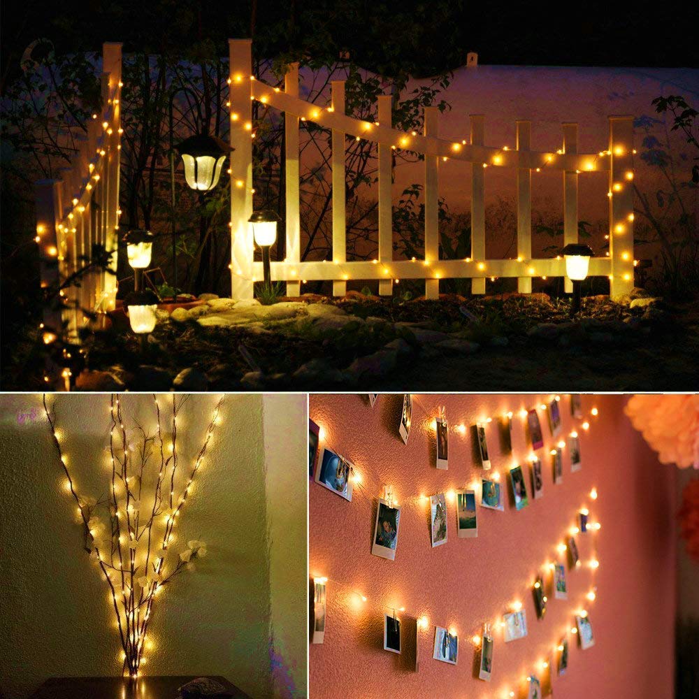 SFUN USB Powered Fairy String Lights with Remote Control 33ft 100LED 8 Modes for Valentine\'s Day Wedding Party Home Decoration
