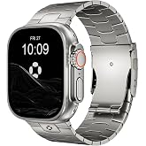 FiNESTONE Titanium Watch Band AGIS01- Fits Apple Watch ULTRA 3/2/1 (49mm) - Adjustable Titanium Apple Watch Band with DLC Coa