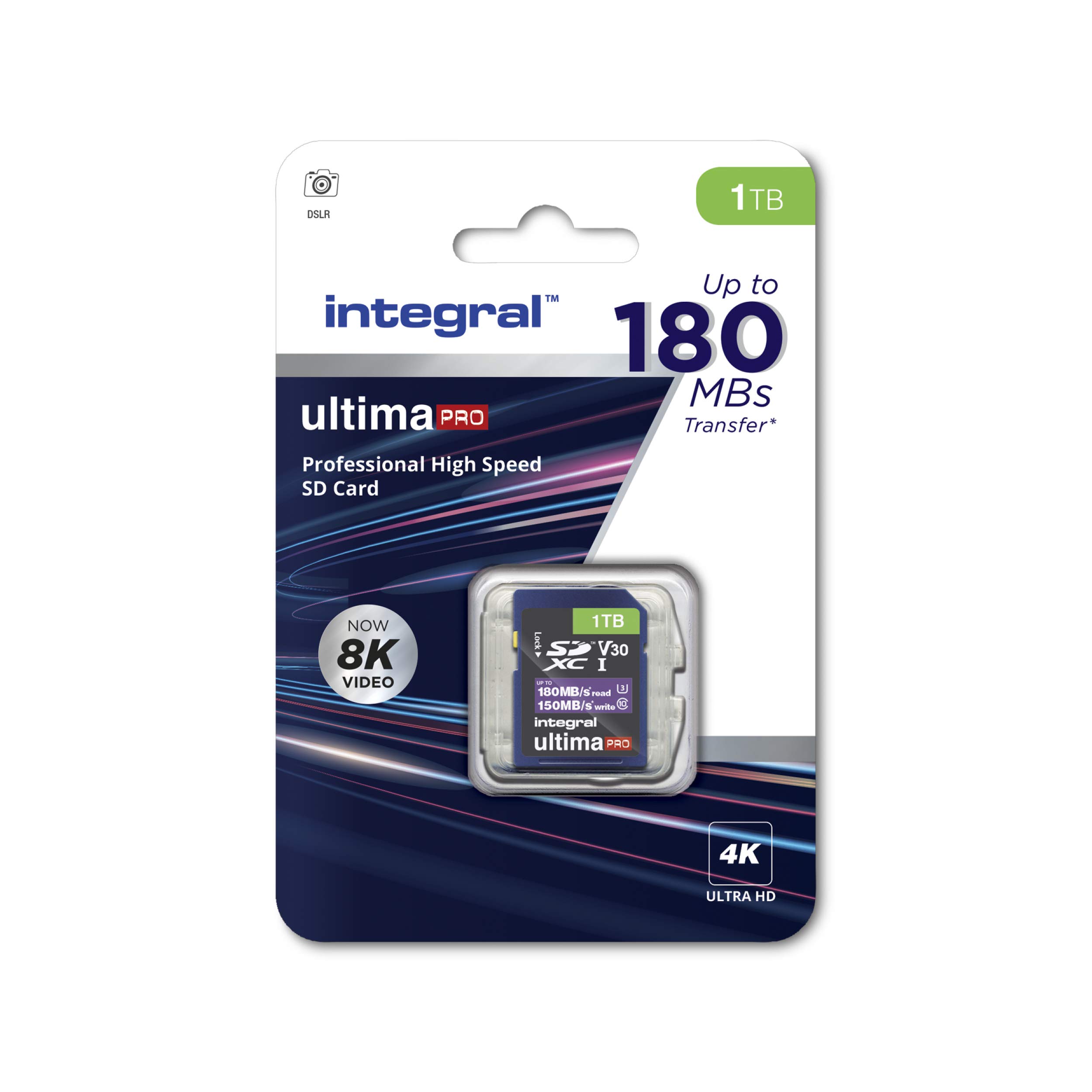 Integral 1TB Card 4K Video Read Speed 180MB/s and Write Speed 150MB/s MicroSDXC A2 C10 U3 UHS-I 180-V30 SD Memory Card