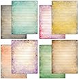 PARTH IMPEX 56 Sheets Vintage Lined Writing Paper 8.5x11 - Letter Size Ruled Stationery Rustic Old Looking Letterhead Printer Paper - 120gsm Thick Uncoated Decorative Colored Antique Aged Design