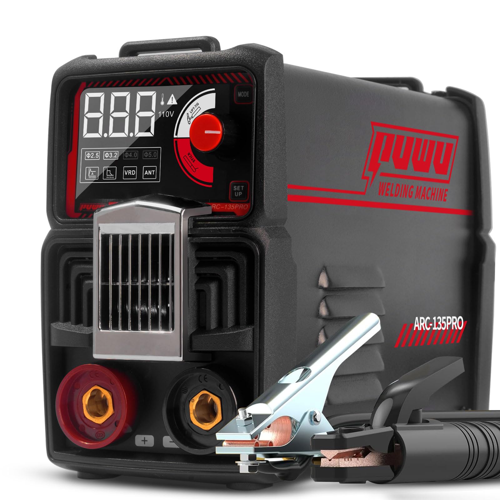 Photo 1 of 110V 135A Stick Welder Lift Tig Welder Portable Welding Machine with Overheat Protection,Electrode, Digital Screen, Quick Connector with Hot Start - MINI MMA Arc Welder
