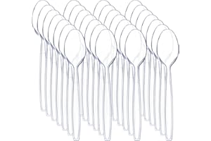 Liacere 360 Pieces Clear Plastic Spoons - Heavyweight Disposable Spoons-6.7inch Heavy Duty clear Cutlery - Plastic Utensils - Perfect for Parties and Restaurants for Spring