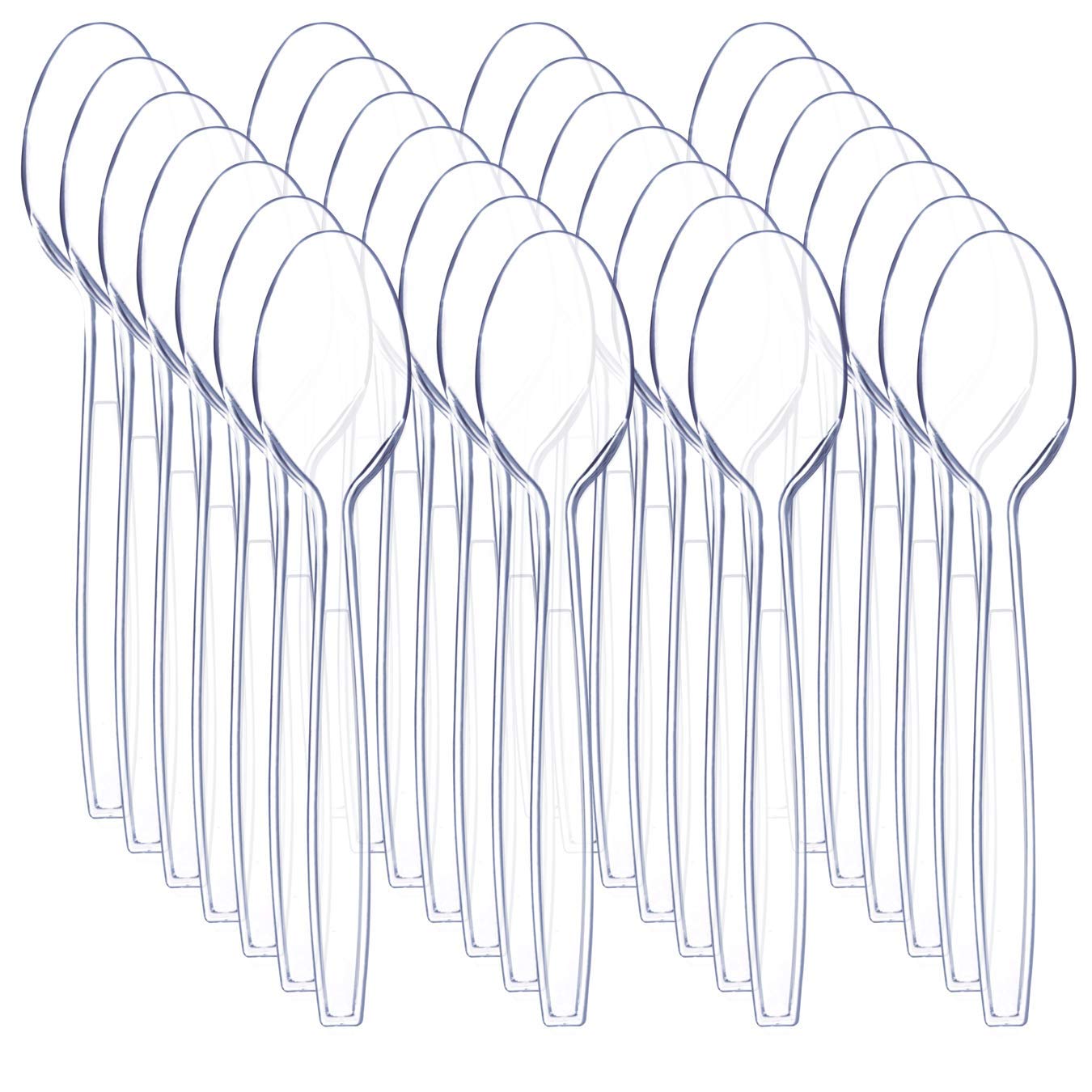 Photo 1 of Liacere 360 Pieces Clear Plastic Spoons - Heavyweight Disposable Spoons-6.7inch Heavy Duty clear Cutlery - Plastic Utensils - Perfect for Chrismas Parties and Restaurants for Spring