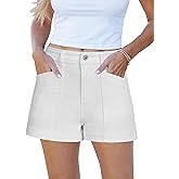 luvamia Jean Shorts for Women High Waisted Stretchy Denim Jorts Trendy Casual Distressed Cut Off Shorts with Pockets