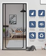 Rackbone Cat Screen Door 90x210 cm Reinforced Pet Proof Mesh Door Curtain view 5