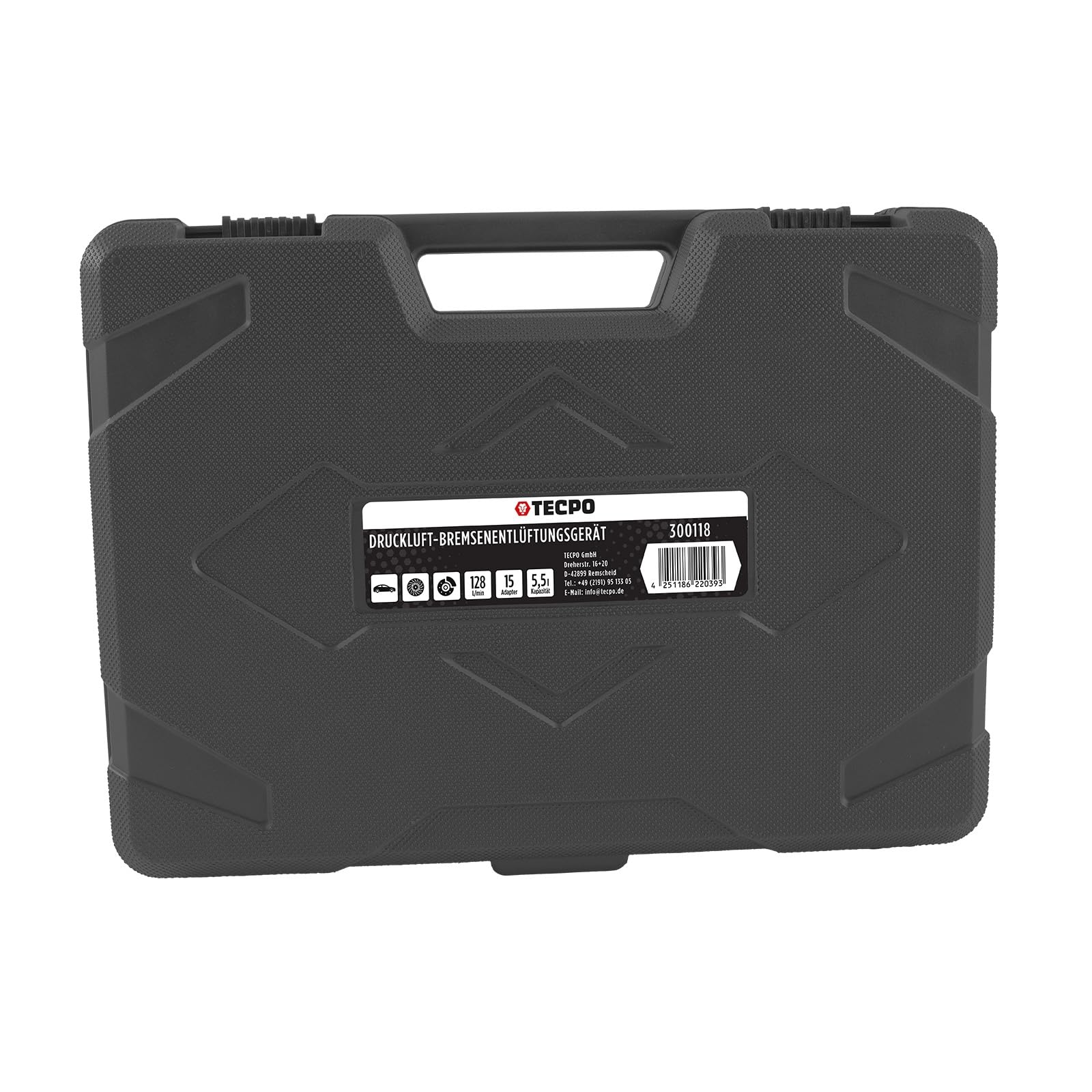 TECPO Bremsenentlüftungsgerät, 5 Liter Druckluft Bremsflüssigkeitwechselgerät Auto Universal Bremsenentlüfter mit Absaugbehälter und Adapter Set 9