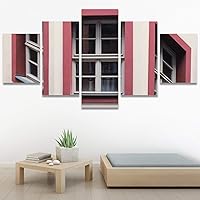 SIGNWIN 5 Panel Canvas Wall Art Modern Art Abstract Closeup Cool Line Minimalism Minimalist Multicolor for Home Decorations Ready to Hang - 60