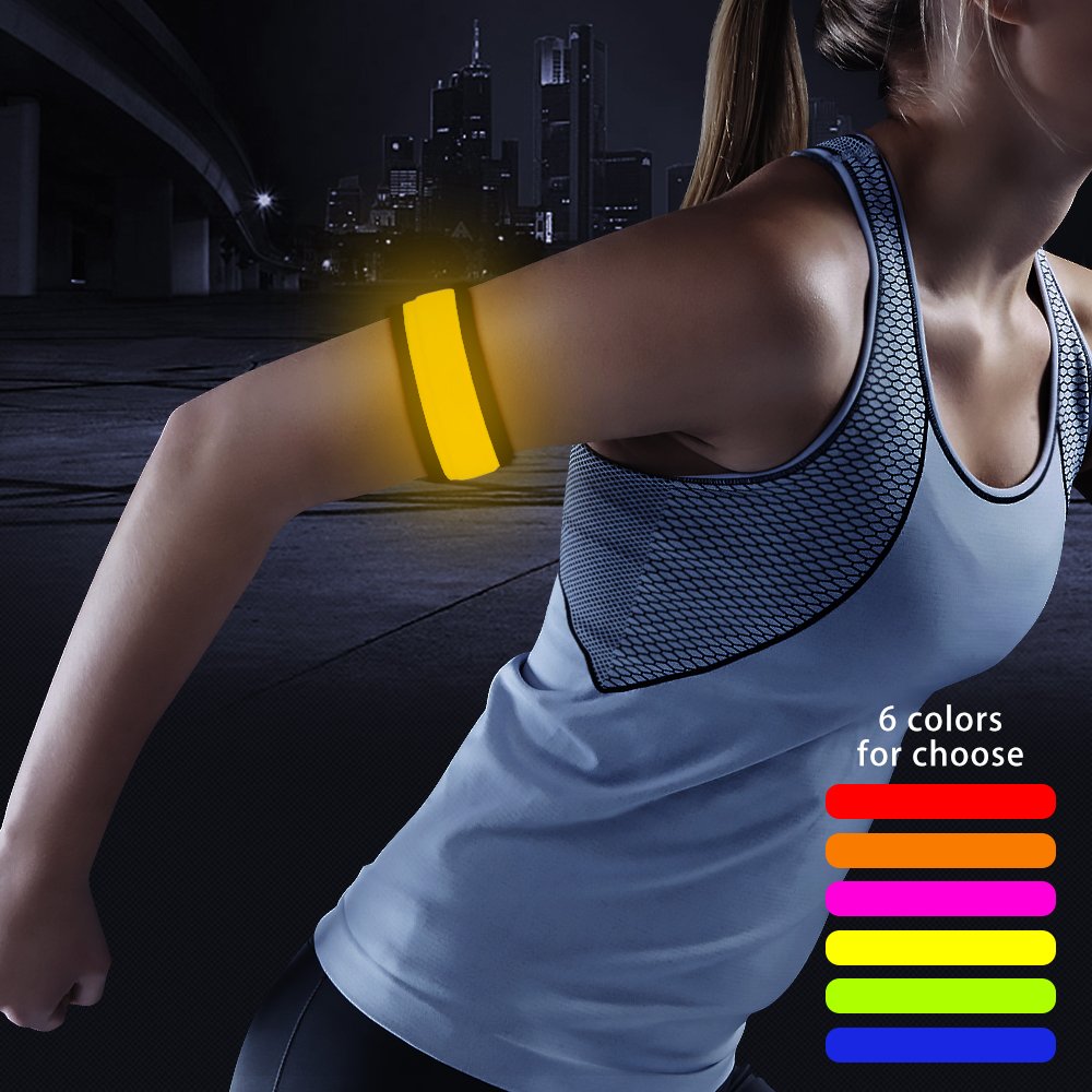 CLAN-X BSEEN Slap Armband, Designed for Night Running, Cycling, Walking, Walking Dogs&Parkour，Multi-Color Optional (Yellow)