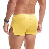 AMY COULEE Mens Cotton Gym Shorts Bodybuilding Lifting Lounge Split Shorts Lightweight Sleep Bottoms