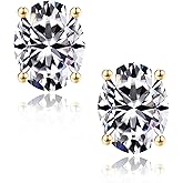 SMILEST Oval Moissanite Earrings for Women Men, 1-4ct Lab Created Moissanite 4-Prong 925 Sterling Silver Stud Earrings for Women Men Hypoallergenic